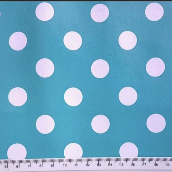 Turquoise spot PVC fabric 
