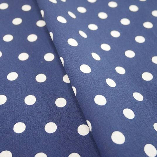 Pinspot cotton in Navy with white spots