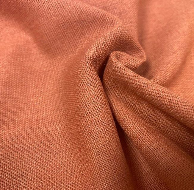 Linen mix rust fabric