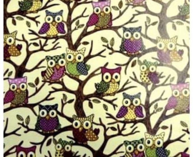 Cream Owl PVC fabric 
