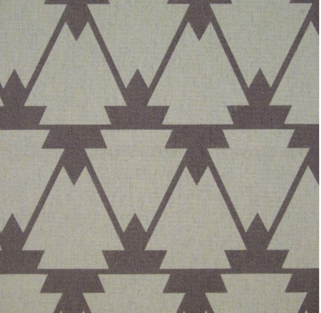 Linen look canvas cream and taupe Geometric design