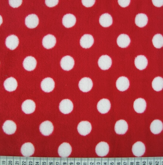 Penny spot cuddle fleece red and white spot
