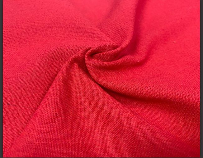 Linen mix red fabric