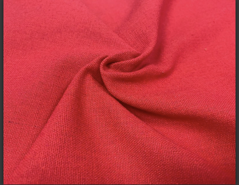 Linen mix red fabric