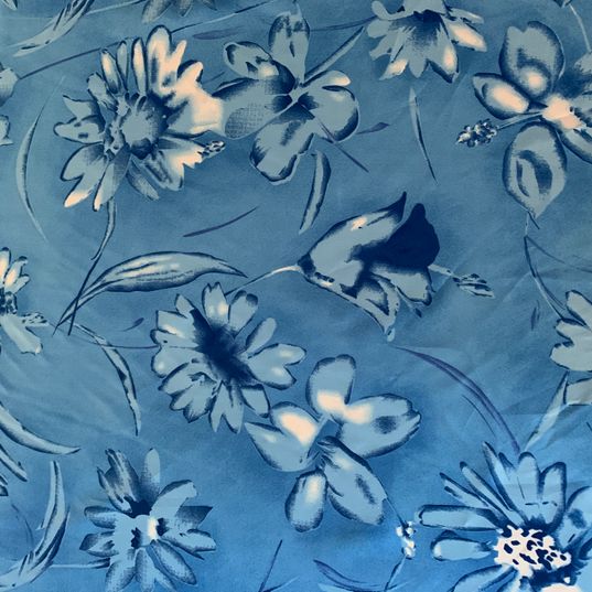 Blue satin flowers