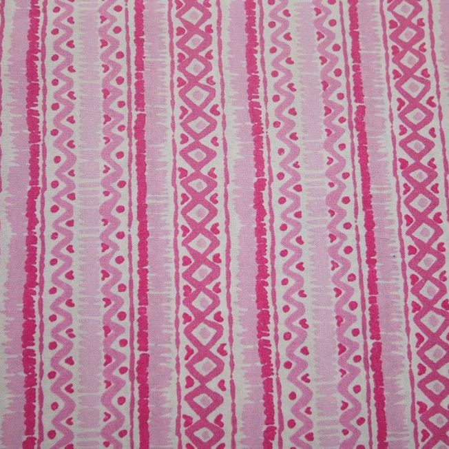 Pink geometric stripe cotton