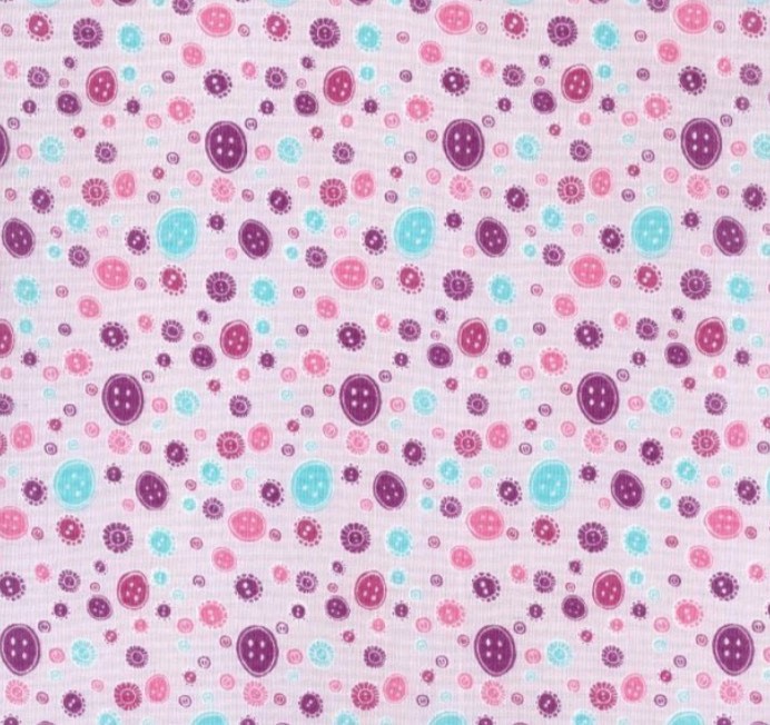 Cotton buttons purple fabric