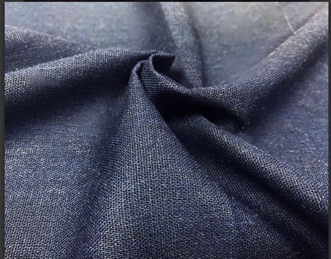 Linen mix Navy fabric
