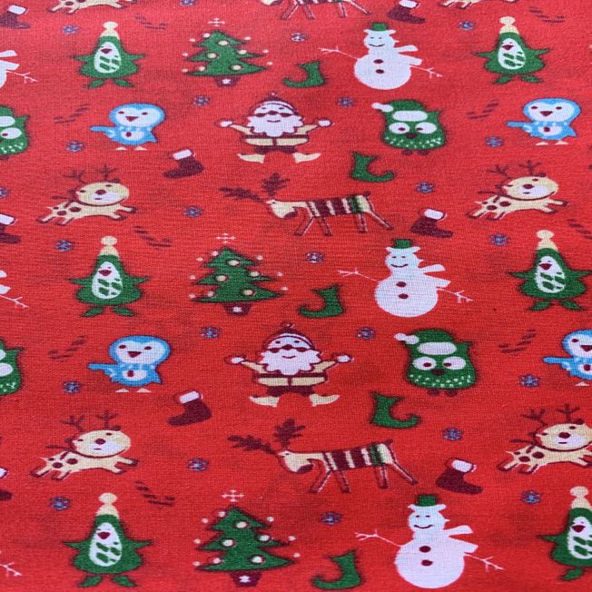 Christmas character red fabric